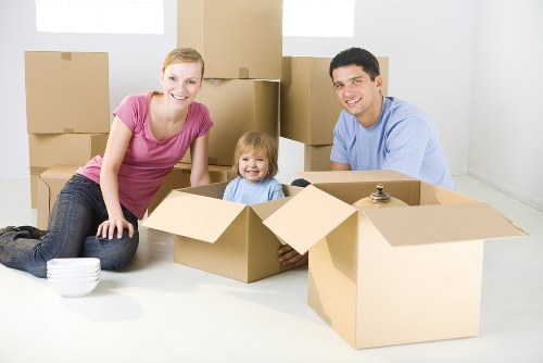 Removal team preparing items for a UK moving service