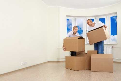 Office removal setup in Clerkenwell with desks and equipment