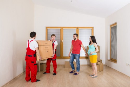 Loading office furniture and boxes for a move near Clerkenwell