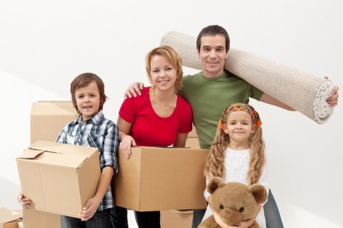 House removal service preparing furniture for transport in Clerkenwell