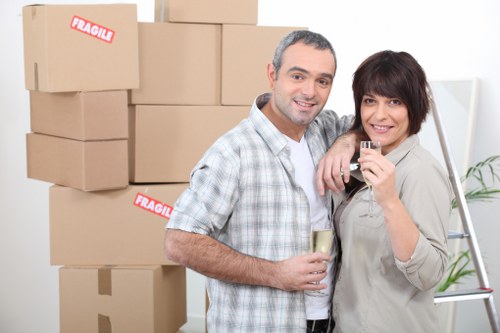 Moving furniture and boxes from a Clerkenwell apartment building